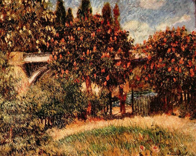 Eisenbahnbrucke von Chatou, Pierre-Auguste Renoir